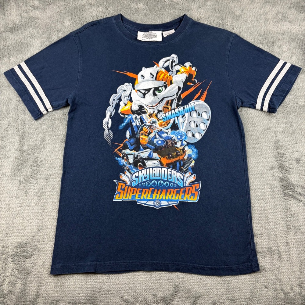 Skylanders Superchargers Boys XL 14 Smash Hit Graphic T-Shirt Navy Blue 2016